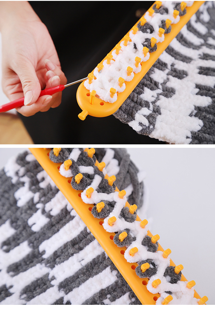 Defnes Knitting Loom Scarf Weaving Board for Kids Beginners Girls Frame Looming Kit Anniversary Present DIY Tools Hand, Size: 14, Other